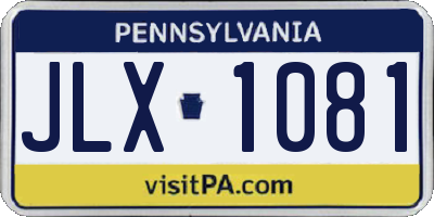 PA license plate JLX1081