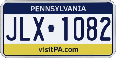 PA license plate JLX1082