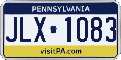 PA license plate JLX1083
