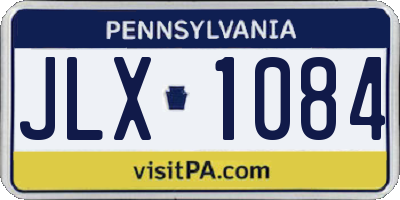 PA license plate JLX1084