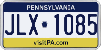 PA license plate JLX1085