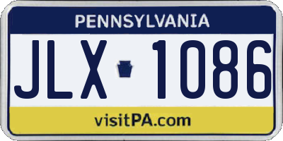 PA license plate JLX1086