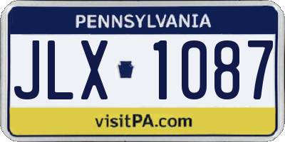 PA license plate JLX1087