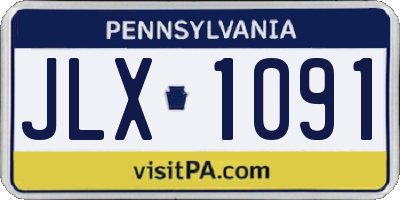 PA license plate JLX1091