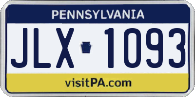 PA license plate JLX1093