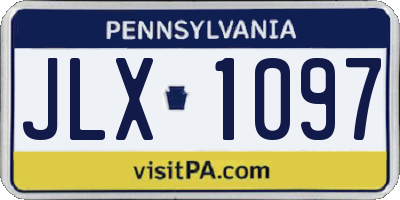 PA license plate JLX1097