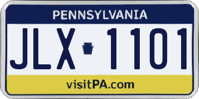 PA license plate JLX1101