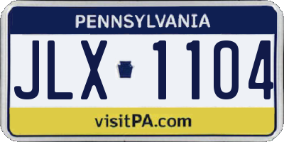 PA license plate JLX1104