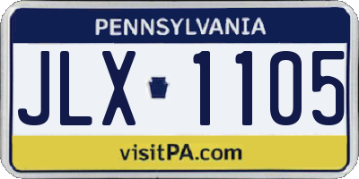 PA license plate JLX1105