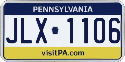 PA license plate JLX1106