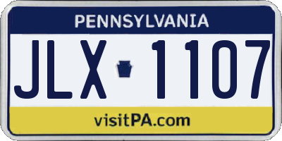 PA license plate JLX1107