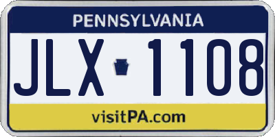 PA license plate JLX1108