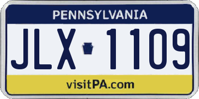 PA license plate JLX1109