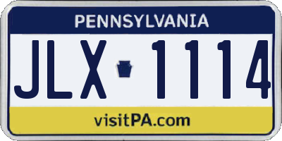 PA license plate JLX1114