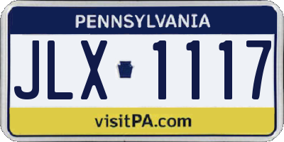 PA license plate JLX1117