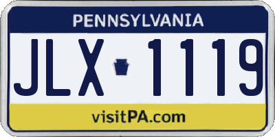 PA license plate JLX1119