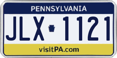 PA license plate JLX1121