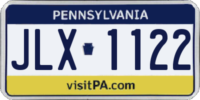 PA license plate JLX1122