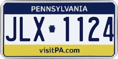PA license plate JLX1124