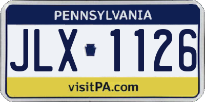 PA license plate JLX1126