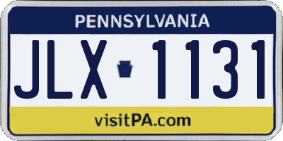 PA license plate JLX1131