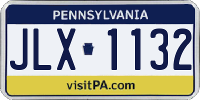 PA license plate JLX1132