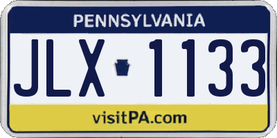 PA license plate JLX1133