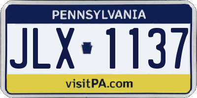 PA license plate JLX1137