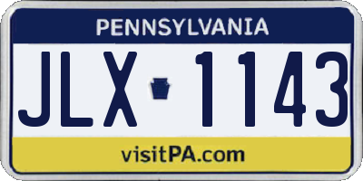 PA license plate JLX1143