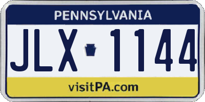 PA license plate JLX1144