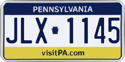 PA license plate JLX1145