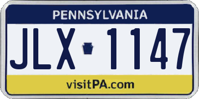 PA license plate JLX1147