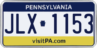 PA license plate JLX1153
