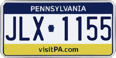 PA license plate JLX1155