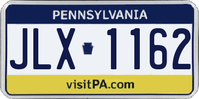 PA license plate JLX1162