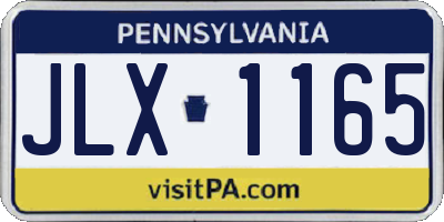 PA license plate JLX1165