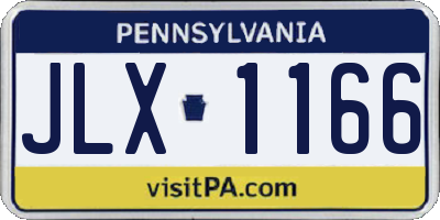 PA license plate JLX1166