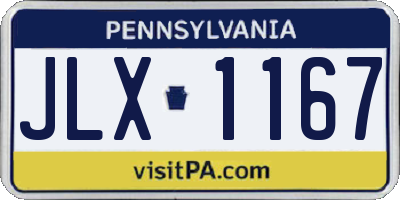 PA license plate JLX1167