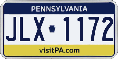 PA license plate JLX1172