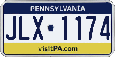 PA license plate JLX1174