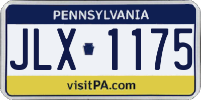 PA license plate JLX1175
