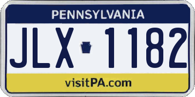 PA license plate JLX1182