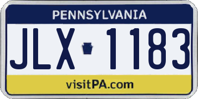PA license plate JLX1183