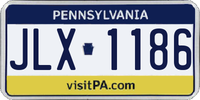 PA license plate JLX1186