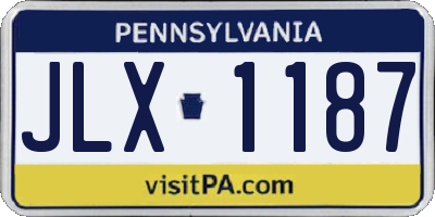 PA license plate JLX1187