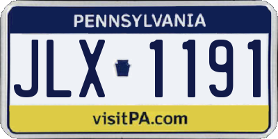 PA license plate JLX1191