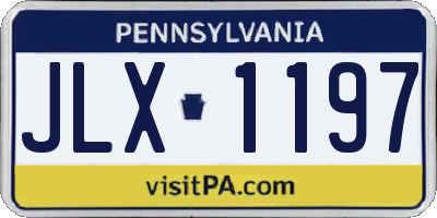 PA license plate JLX1197