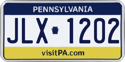 PA license plate JLX1202