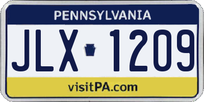 PA license plate JLX1209