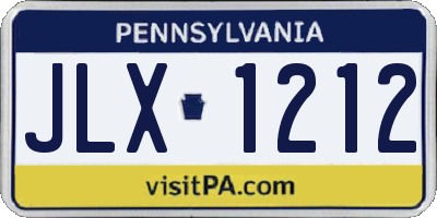 PA license plate JLX1212